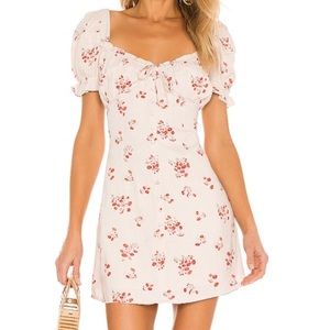 Lucinta Mini Dress in Beige Floral